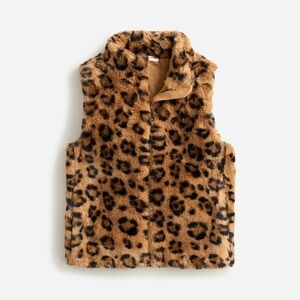 J.Crew Girls’ Leopard Faux Fur Vest—XS